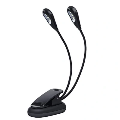 Immagine di Lampada da Lettura, Luce Lettura per Libro, Ricaricabile USB, LED Modalità Leggio Musica Clip on Light Luci Tavolo Collo Cigno Mini Morsetto Flessibile Adatto E reader Studio Libro Camera