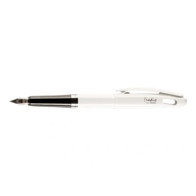 Immagine di Pentel TRF94W C Penna stilografica Tradio con ottimo pennino in iridio, edizione fusto ad elevata lucentezza, ricaricabile, bianco/blu
