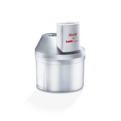 Immagine di bamix Accessorio SliceSy per tutti i frullatori a immersione da 180 watt, incl. 5 lame, Robot cucina multifunzione tagliare, macinare, tritare, Grigio chiaro