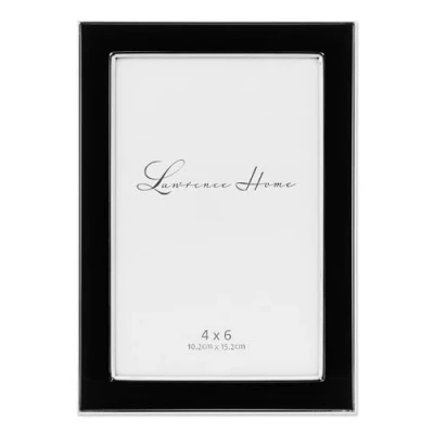 Immagine di Lawrence Frames in Metallo Placcato Argento con Smalto Cornice, Black, 4 by 6