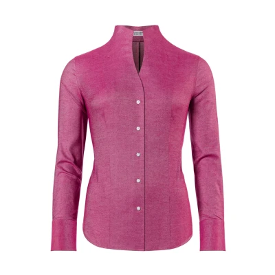 Immagine di Vincenzo Boretti Leicht Tailliert SOFT Oxford Kelchkragen Camicia, Donna, Taglia: 46, Rot