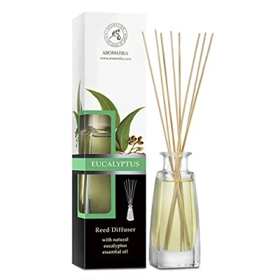 Immagine di Diffusore a Lamella Eucalipto 100ml di Aromi con Olio Essenziale Bastoncini Profumati Profumo Ambiente Buon Fragranza Lunga Durata