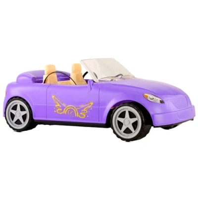 Immagine di MGA&#039;s Dream Ella Auto Giocattolo per bambini Adatto a due bambole alla moda da 29 cm Include cinture di sicurezza, specchietti e ruote mobili Età: 3+ anni Viola