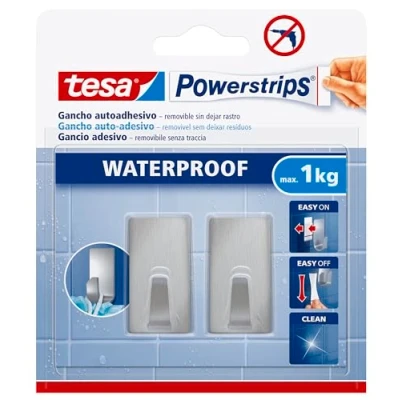 Immagine di Tesa Powerstrips Waterproof Hooks S metal rectangular