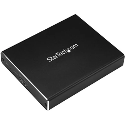 Immagine di StarTech.com Box Esterno USB 3.1 (10Gbit/s) a 2 Slot, Enclosure M.2 NGFF SSD SATA, RAID, C &amp; A, Alluminio