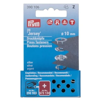 Immagine di Prym Bottoni Automatici, Metal, Argento, Ø 10 mm, 20 unità