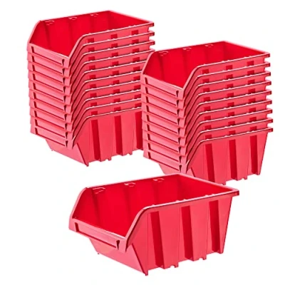 Immagine di KADAX Cassetta impilabile per officina, impilabile, in plastica PP, scatola cuscinetti a vista, diverse dimensioni, pareti degli attrezzi, portaoggetti, assortimento