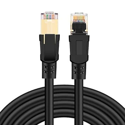 Immagine di Eono Cavo Ethernet LAN Cat 8 RJ45 2m SFTP Velocità di Rete 40Gbps 2000Mhz Compatibile con PC, PS5, TV Box, Modem, Router, 7/6/5 (2m)