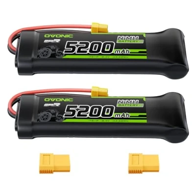 Immagine di OVONIC 8,4 V NiMH RC Batteria piatta 5200 mAh con connettore XT60 e TRA per Auto Truck Truggy