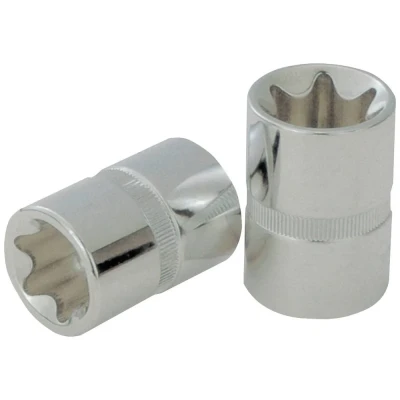 Immagine di KS TOOLS 918.3980 Serie di bussole DIN 3120, ISO 1174 E16 Acciaio al cromo vanadio Profilo E, Torx esterno zigrinato