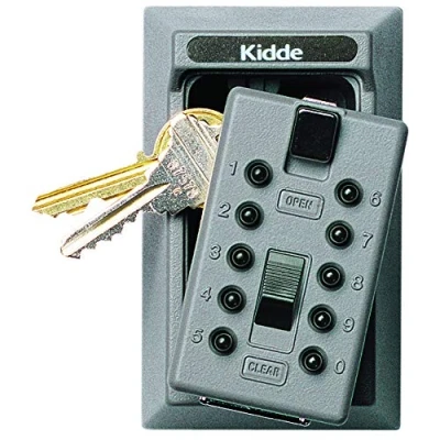 Immagine di Kidde AccessPoint 001170 Keysafe Original Slimline Push Button combination permanente Key Lock box, 2 key, grigio titanio, 001015