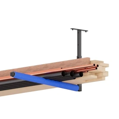 Immagine di QLS Scaffalatura da soffitto con ganci per scala, kayak, pesca, regolabile, blu