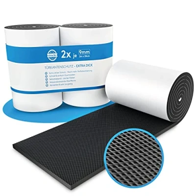 Immagine di STRACKS® 2x Protezione per il muro del garage 2m x 20cm della porta di 9 mm spessore autoadesiva bordo Set 2 rotoli