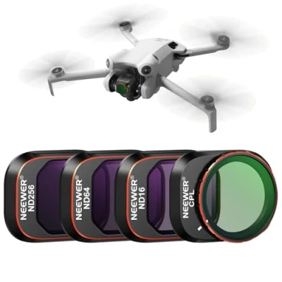 Immagine di Neewer Set di filtri ND e CPL compatibili con DJI Mini 4 Pro, confezione da polarizzatori ND16 ND64 ND256 a densità neutra accessori per lenti droni, vetro ottico HD multi