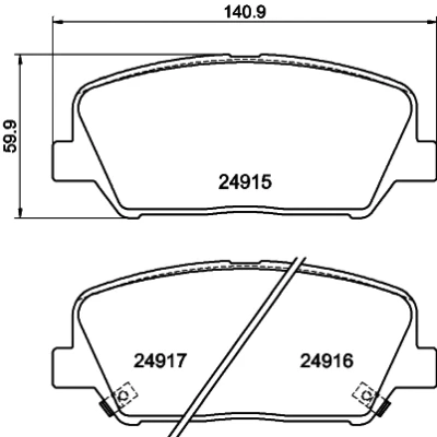 Immagine di HELLA 8DB 355 020 591 Kit pastiglie freno con segnalatore acustico usura accessori KIA: cee‘d II Hatchback, Sportswagon, Optima / K5