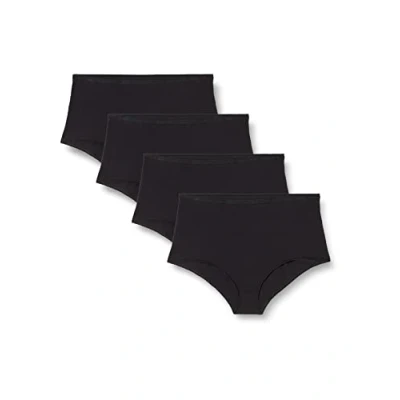 Immagine di Playtex Slip Midi in Cotone Biologico Confortevole Donna x4, Nero (Black), L