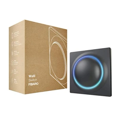 Immagine di FIBARO FGWDSEU 221 8 Walli Switch Z Wave Plus Interruttore Relè da Incasso, Senza Fili, con Pulsante di Accensione on/off, Antracite