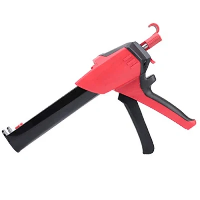 Immagine di Pistola Per Doppio Calafataggio, Applicatore A Cartuccia Bicomponente in Acciaio 400Ml Colla Manuale Idraulica Calafataggio Riparazione Della (Rosso)