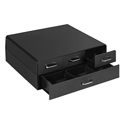 Immagine di Navaris Cassetto Doppio Porta Cialde caffè Contenitore per Capsule ESE e Accessori Zucchero Latte Portacialde 4 Cassetti Macchina Espresso Nero