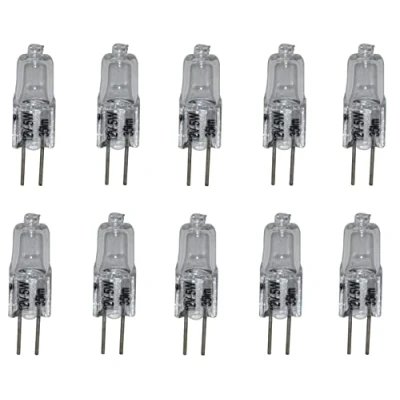 Immagine di Set di 10 lampadine alogene G4 da 5 W, 12 V, bispina.