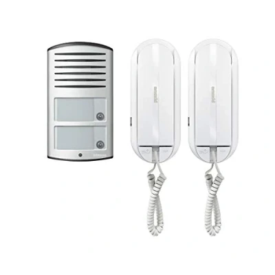 Immagine di Bticino 366821 Kit Audio 2 Fili bifamiliare con pulsantiera Linea 2000 da Parete e citofono Sprint L2