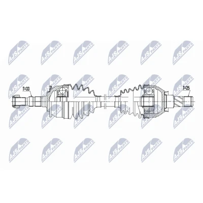 Immagine di NTY NPW PL 156 Albero motore / Semiasse Assale anteriore Sx 673mm M1x/M22 Cambio manuale a 6 marce