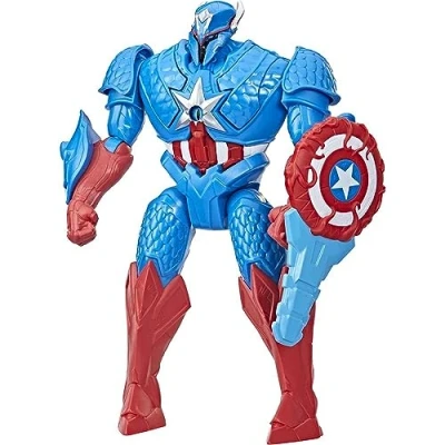 Immagine di Marvel Hasbro Avengers Mech Strike Monster Hunters Hunter Suit Captain America, giocattolo deluxe in scala 20 cm, dai 4 anni su, multicolore, F5072