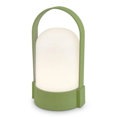 Immagine di Briloner lampada da tavolo LED senza fili IP44, touch, dimmerabile, batteria sostituibile, comodino, lettura, LED, campeggio, a batteria, esterno, 9x8x15,5 cm, verde lime