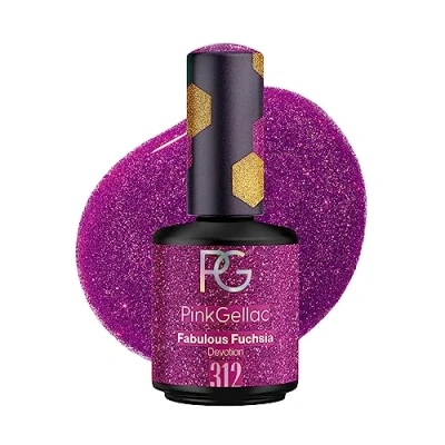 Immagine di Pink Gellac Shellac Gel Smalto 15 ml per Lampada UV LED 312 Fabulous Fuchsia Fucsia Glitter Unghie Nail Polish for Lamp