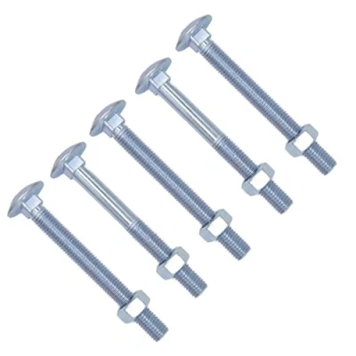 Immagine di TERF® Bulloni a testa tonda quadrata M6 x 100 mm e dado (6 mm) mm, con dadi esagonali, confezione da 10
