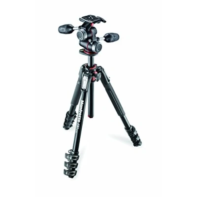 Immagine di Manfrotto MK190XPRO4 3W Treppiede con Testa 3 Vie, 4 Sezioni in Alluminio, Nero