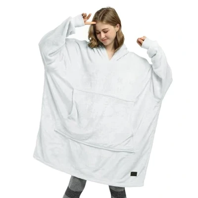 Immagine di Catalonia Classy Coperta con Cappuccio in Pile Oversize per Donne e Uomini, Felpa Calda Accogliente, Morbida Ampio Tasca Frontale