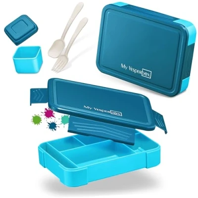 Immagine di My Vesperbox Lite Contenitore per il pranzo bambini estremamente robusto pane ideale l&#039;asilo e la scuola (blu)