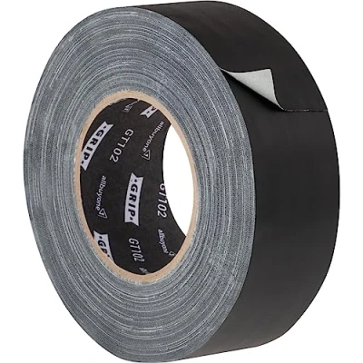 Immagine di GRIP Eventbasics Gaffa Tape nero opaco GT 102, 50 mm x m, nastro in tessuto rimovibile fino a 3 settimane, senza riflessi, sistema adesivo delicato colore