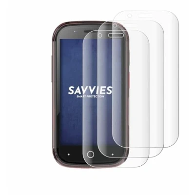 Immagine di savvies (4 Pezzi Full Screen Pellicola Protettiva per Unihertz Jelly Star Cover Copertura [Completa Trasparente, 3D Curved]