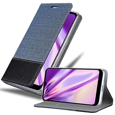Immagine di Cadorabo Custodia Libro per LG K50 in GRIGIO NERO con Vani di Carte, Funzione Stand e Chiusura Magnetica Portafoglio Cover Case Wallet Book Etui Protezione