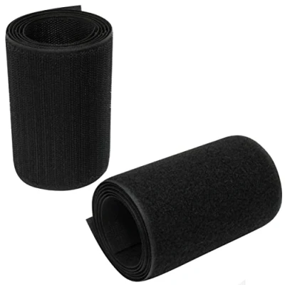 Immagine di Aerzetix C66015 Nastro/rotolo di scratch 100mm 1 metro auto aggrappante organizer/fermacavo striscia aggancio sacchetto indumento cinghia colore: nero in poliammide e poliestere
