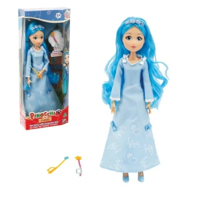 Immagine di Giochi Preziosi Pinocchio Fata Turchina Di 30 Cm Dai Capelli Turchini Lunghi E Glitterati Con Due Bacchette Magiche Incluse, Per Bambine A Partire 3 Anni, PNH07000