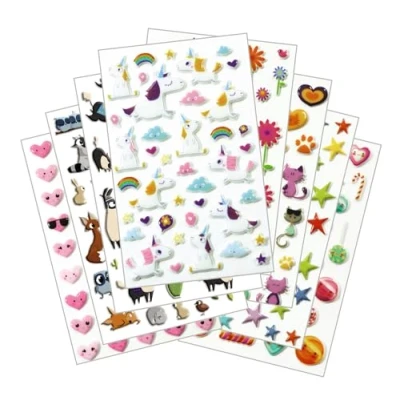 Immagine di Maildor A Bag of 3D Stickers, Cooky, 8 Sheets, 7.5 x 12 cm, Meli Melo Bolla Adesivi, Cartone Animato, Multicolore, Small, CY102C