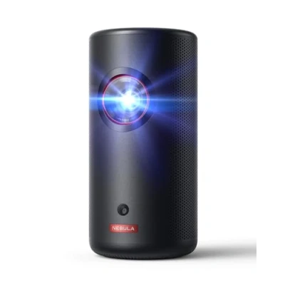 Immagine di Nebula Anker Capsule 3 Laser mini proiettore portatile per esterni con Wi Fi e Smart TV, connessione a Google TV Netflix, Dolby Digital, immagine fino 3m, 2.5 ore