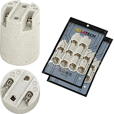 Immagine di ISOLATECH 20pcs E14 ceramica portalampada LED lampadine a risparmio energetico (max.250V/4A) casa cucina frigorifero bagno installazione base titolare installare resistente al calore