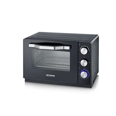 Immagine di Severin TO 2070 Fornetto elettrico 20 litri con timer fino a 120 minuti, statico tre livelli di cottura, compatto 1400 W temperatura 200, nero