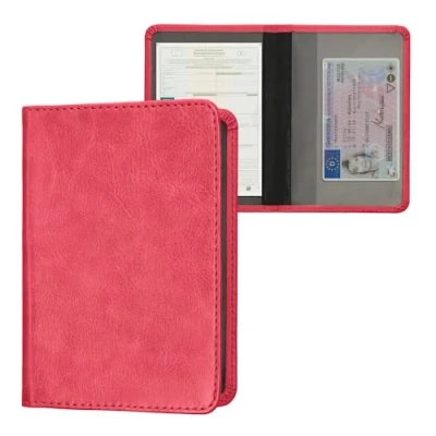 Immagine di kwmobile Custodia in pelle PU per Libretto Circolazione Auto Cover Portalibretto con Scomparti Tessere Patente Foderina Porta Documenti rosa shocking