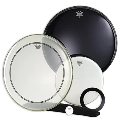 Immagine di Remo Pelliccia per percussioni Ambassador/Powerstroke 3 ProPack (22&quot; P3 Ebony, 22&quot; trasparente, 14&quot; Ambassador bianco ruvido) PP 0340