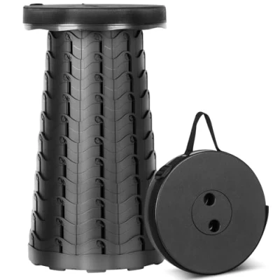 Immagine di HIGSPE Sgabello Pieghevole Portatile, Sedia Portatile Regolabile in Altezza 6,5 45 cm, Sedie da Campeggio Telescopico per Esterni, Pesca, Barbecue, Carico Massimo 180kg /397lb