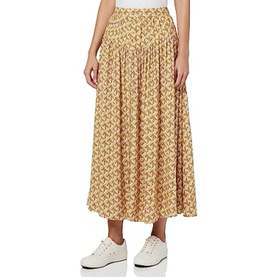 Immagine di Hurley City Block Button Up Maxi Skirt Gonna, Terracotta, XS Donna