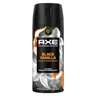 Immagine di Axe Fine Fragrance Collection Premium Body Spray Black Vanilla Deo senza alluminio per 72 ore di freschezza 150 ml