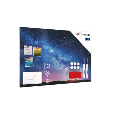 Immagine di ALLboards Lavagna magnetica in acciaio LATTEA E ALBERO 90x60cm METALboards lastra adatta per tutti i tipi di calamite + set accessori GRATIS
