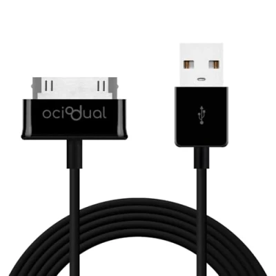 Immagine di OcioDual Cavo Dati USB Carica Ricarica Charge Cable Nero Compatibile con Samsung Galaxy TAB 2 10,1&#039;&#039; P5100 P5110