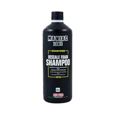 Immagine di Ma Fra, Maniac Car Detailing Line, Descale Foam Shampoo, Shampoo Acido Anticalcare 2in1 a Mano o Gun, Elimina Contaminazioni di Calcare Causate da Macchie d&#039;Acqua Piogge Sabbiose Formato 1000ml
